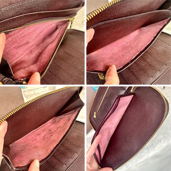 Louis Vuitton Maroon Taiga Leather Clutch Hand Bag Wallet - Picture 10 of 14